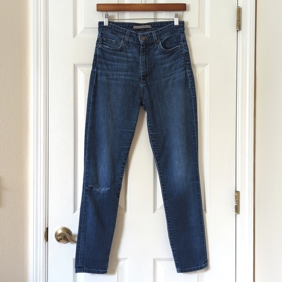 Joe's Jeans Classic Dark Wash High Rise Ankle Cropped Denim Skinny Jeans 27 - Picture 1 of 15